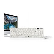 Wireless Keyboard and Mouse, Slim Silent Quiet Portable Computer Keyboards, Desk Accessories for PC and Laptop, Cool Stuff Birthday Gifts, White